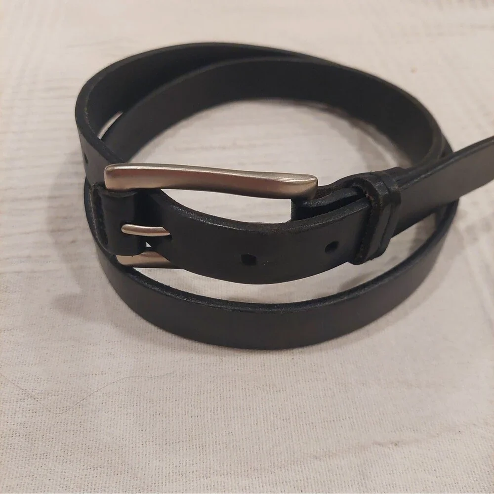 Polo Ralph Lauren Black Slick Leather Belt Size L / 33 Argentina 2220344-001